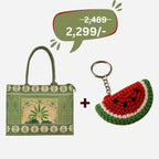 Royal Oasis Tote + Crochet Watermelon