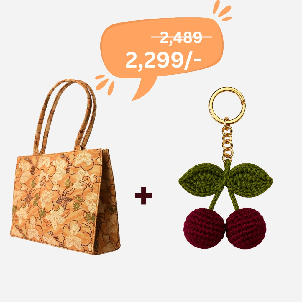 Gold Grace + Crochet Cherry