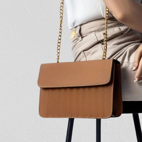 Flap Square Bag Brown