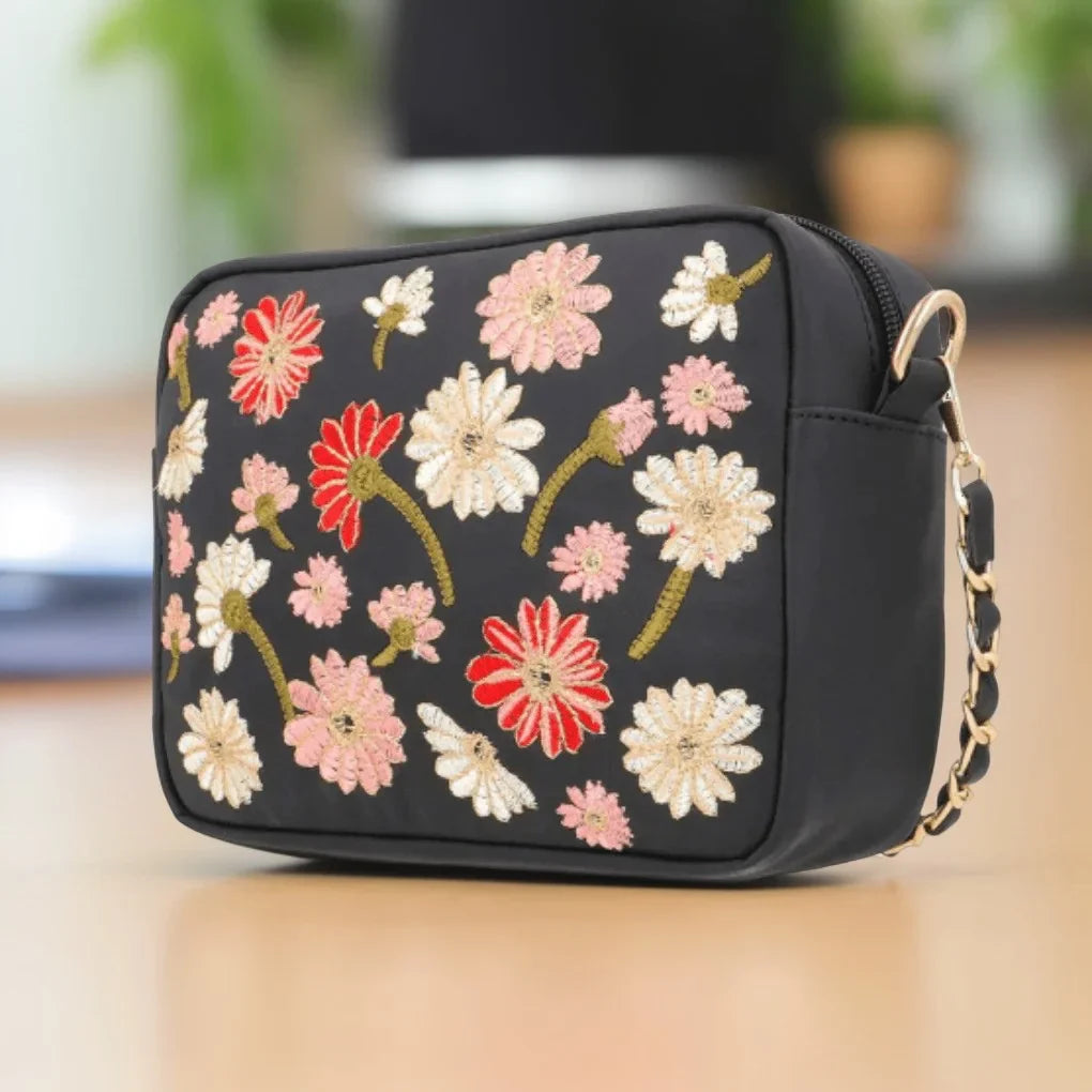 Embroidered Charm Black