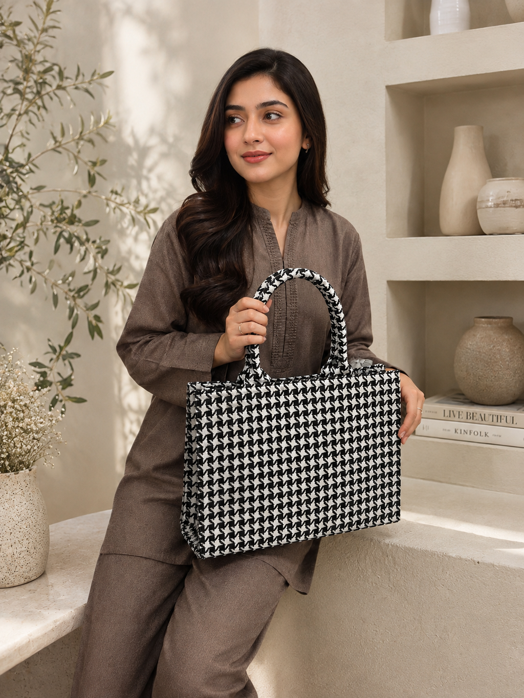 Totewear Canvas Tote Houndstooth