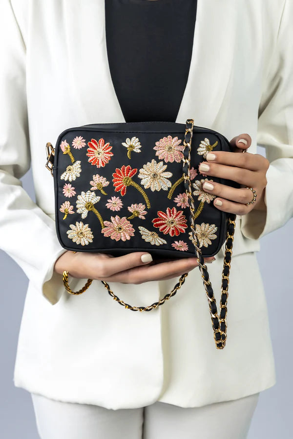 Embroidered Charm Black