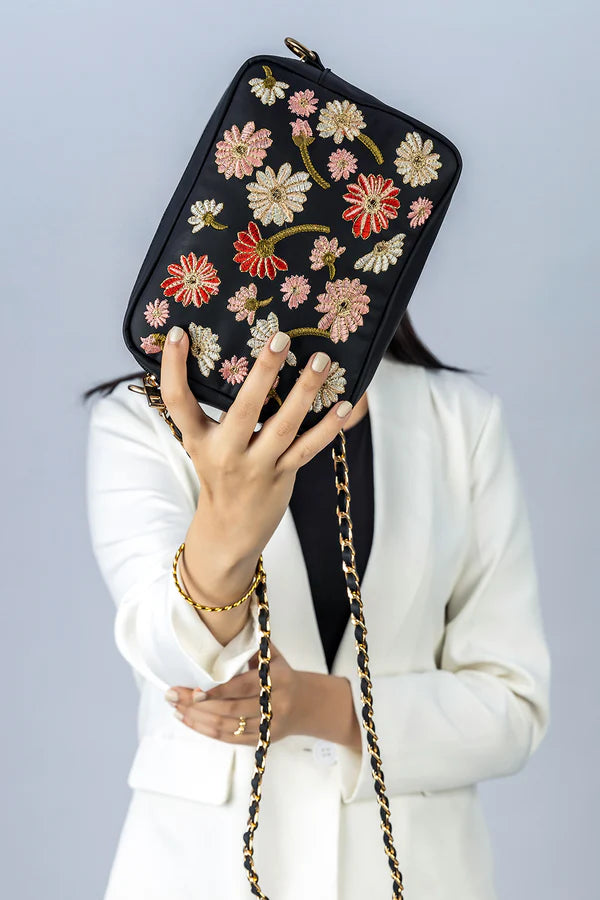Embroidered Charm Black