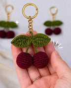 Pair of 2 Crochet Cherry